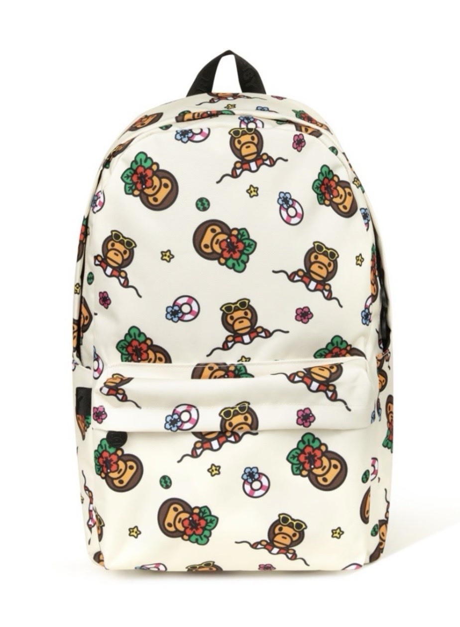 Authentic A Bathing Ape Bape Baby Milo Large Backpack #1 Ivory New Back Pack