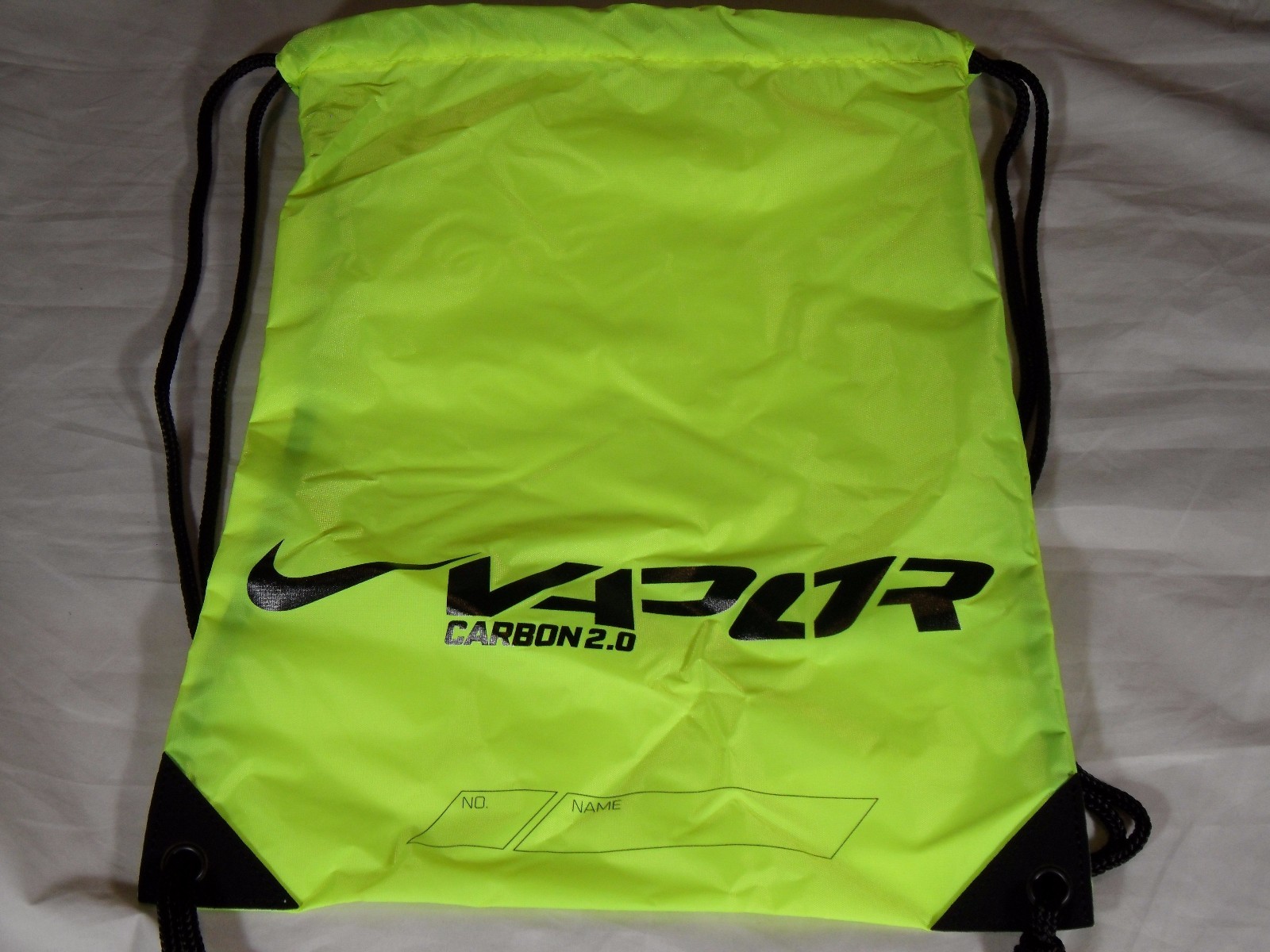 New Nike Vapor Carbon 2.0 Drawstring Shoe Bag Football Cleats Volt Black