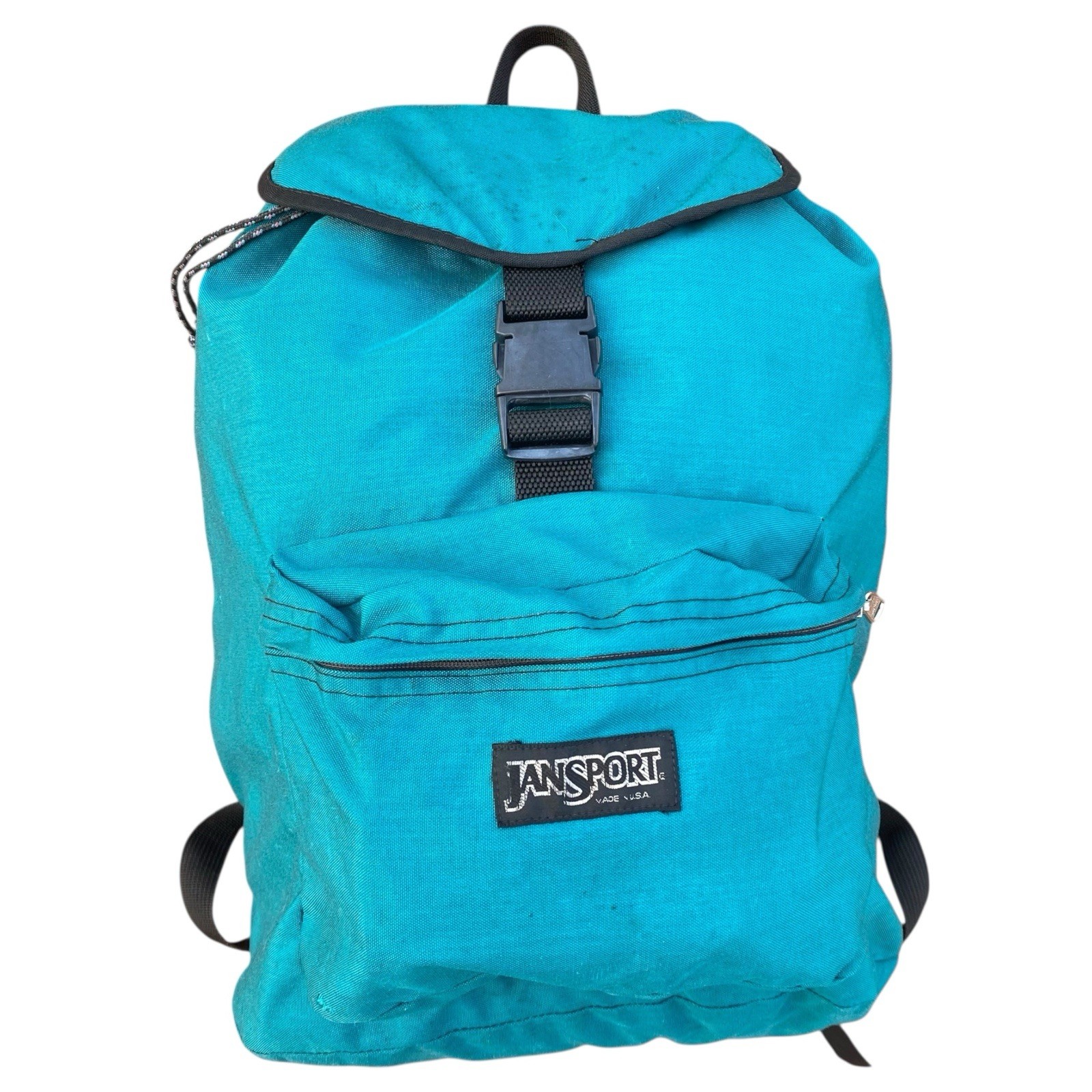Jansport Vintage Cinch Top Daypack Backpack Made In USA Turquoise Pack Travel