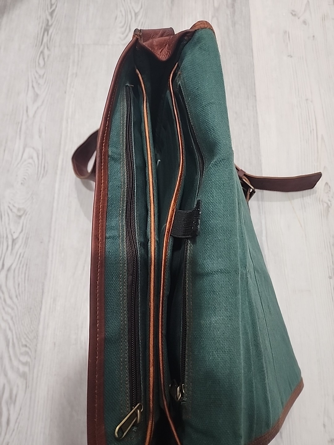 Cognac Brown Leather Portfolio/Laptop Bag Hand Made High Quality With Strap