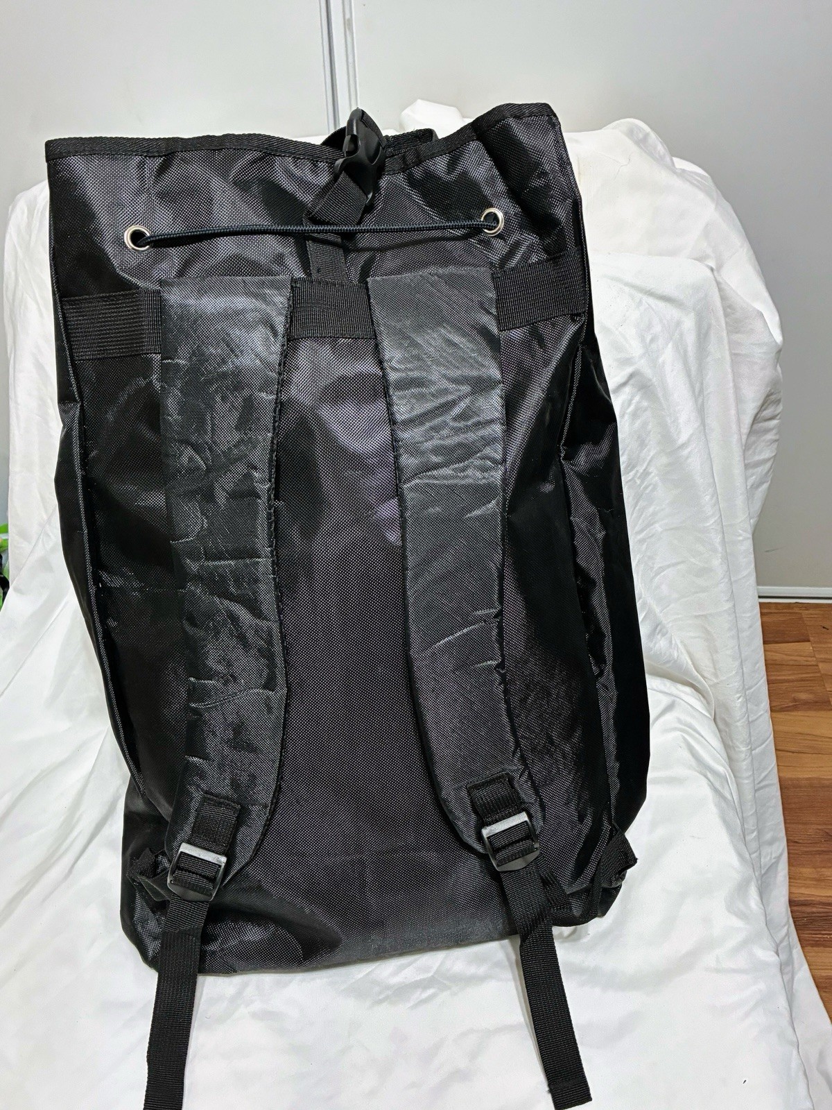 Large black thick fabric backpack for any use NWOT very nice