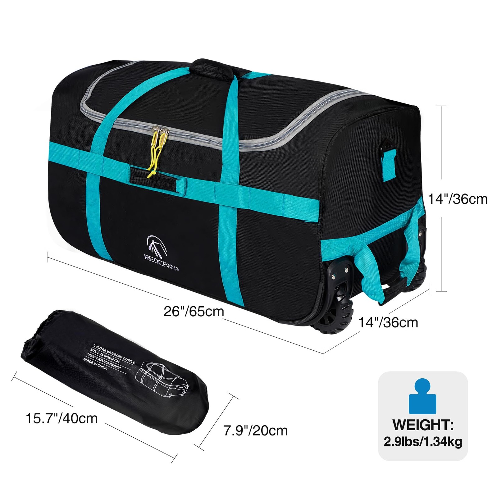 85L/120L/140L Foldable Duffle Bag with Wheels, Large Travel Duffel Bag, 85l B…
