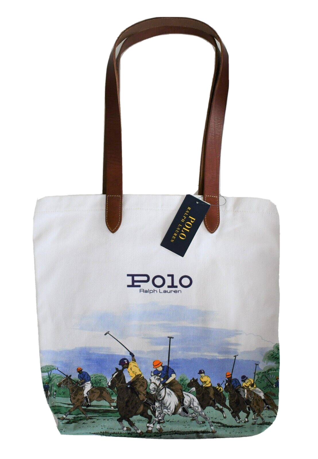 New POLO RALPH LAUREN EQUESTRIAN-Print COTTON Twill SHOPPER TOTE Book Bag