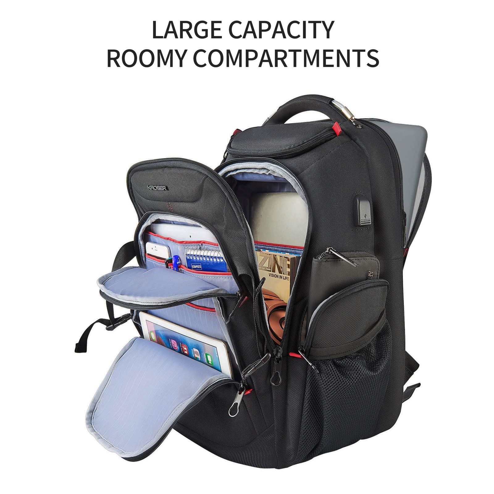 Travel Laptop Backpack 17.3 Inch XL Computer Backpack with Hard Shell Saferoo…