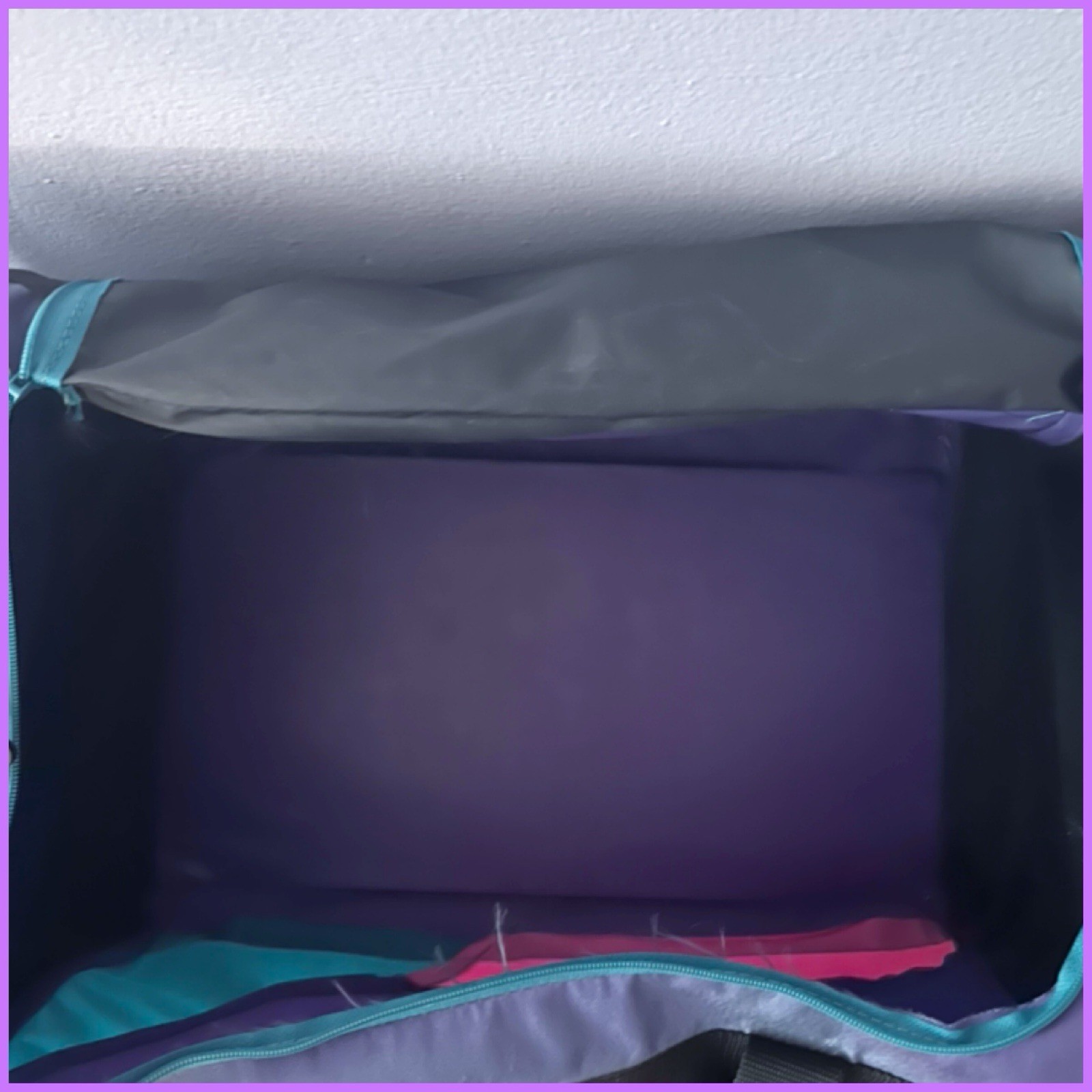 Vintage DUNLOP Sport Pro Equipment Duffle Bag Purple 90s Color Block 25x12x11