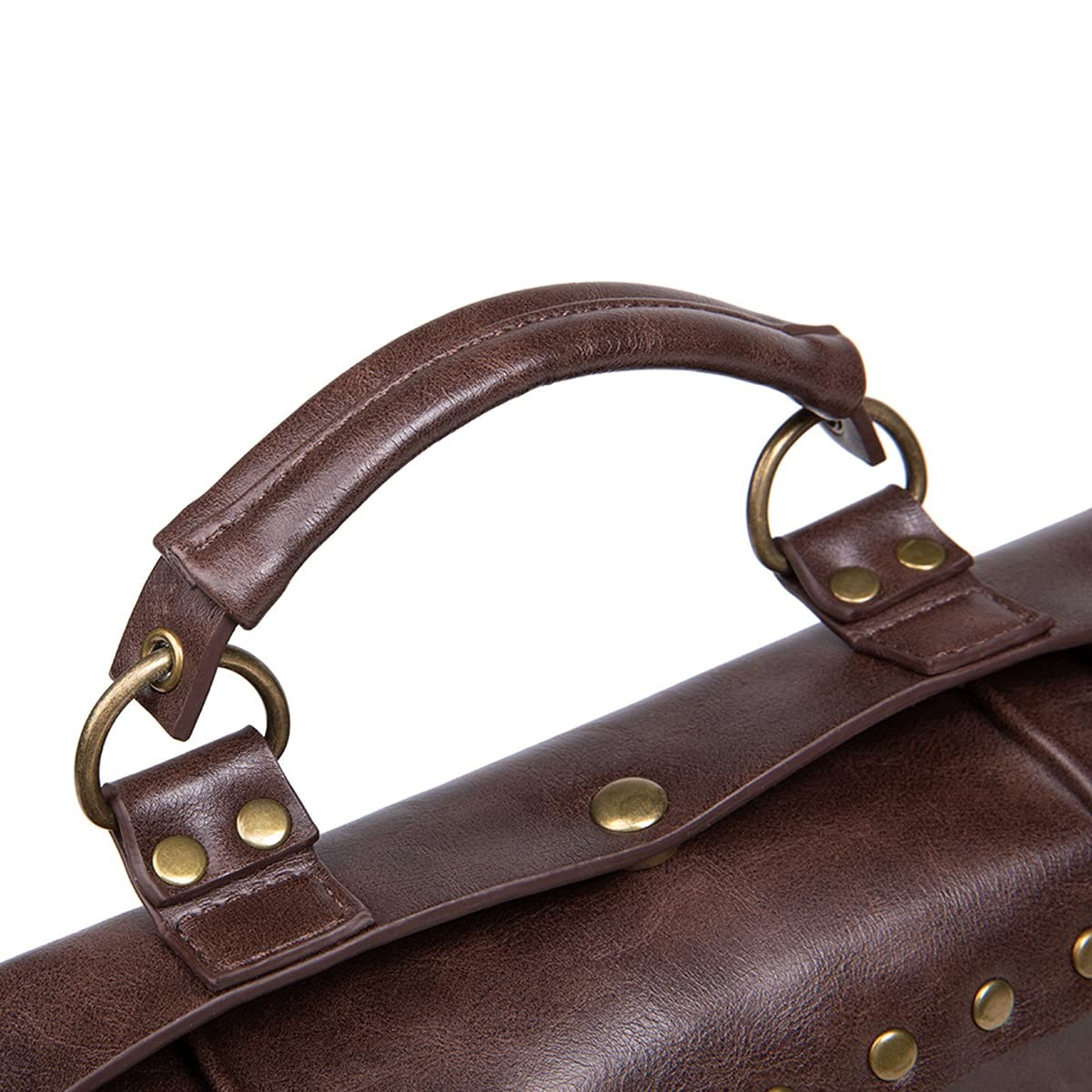 Messenger Bag Leather Briefcase Steampunk Crossbody Shoulder Purse Satchel fo…