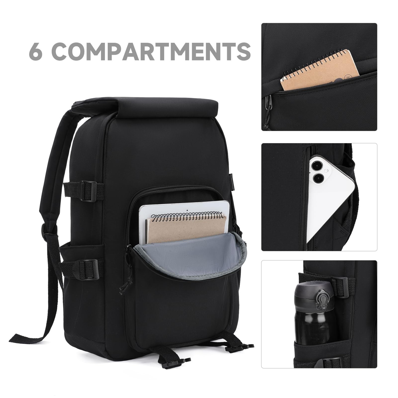 Classical Basic Travel Backpack Lightweight Workout Sports Casual Daypack Black