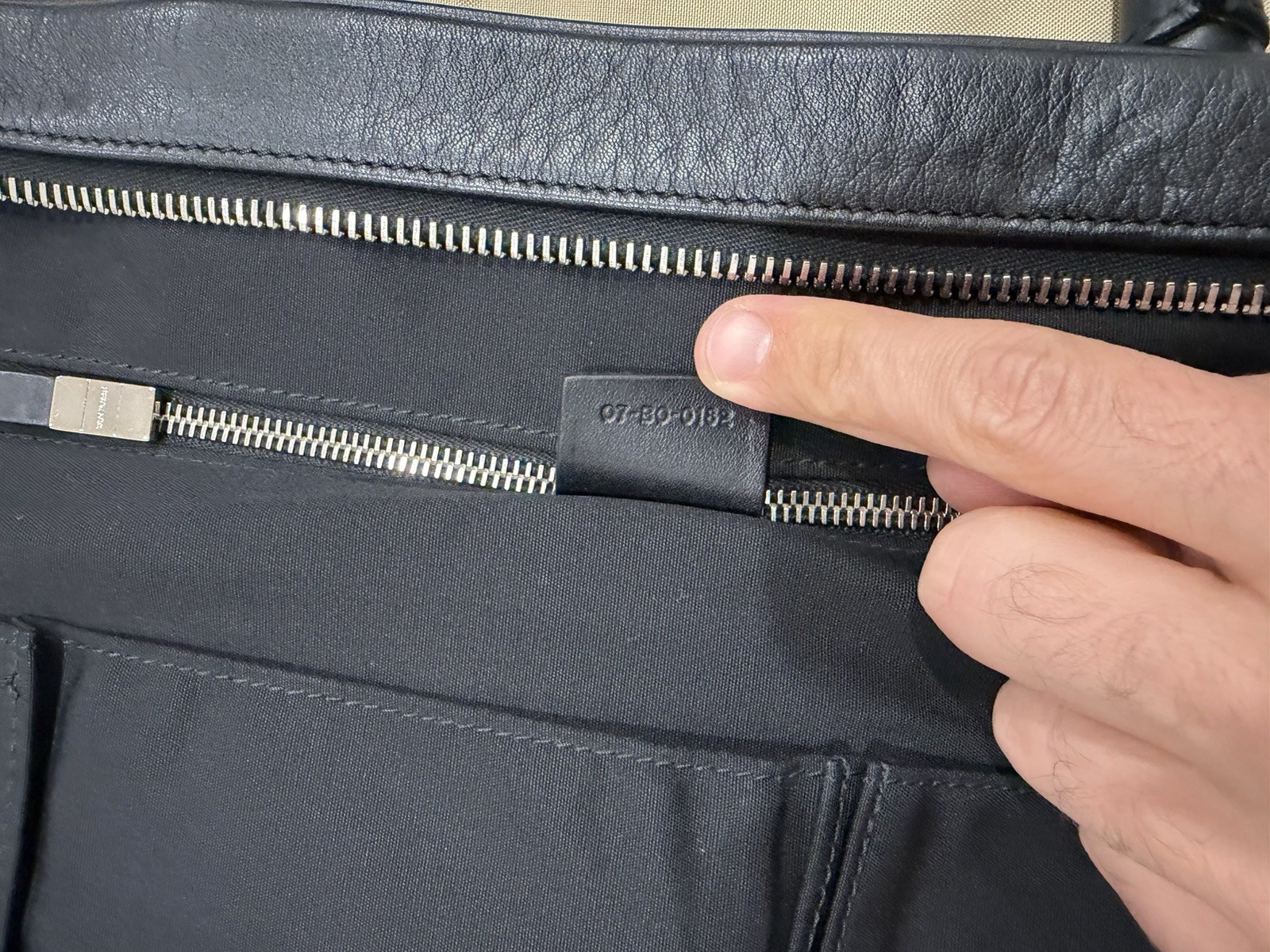Dior Homme Pleated Black Lambskin Leather Top Handle
