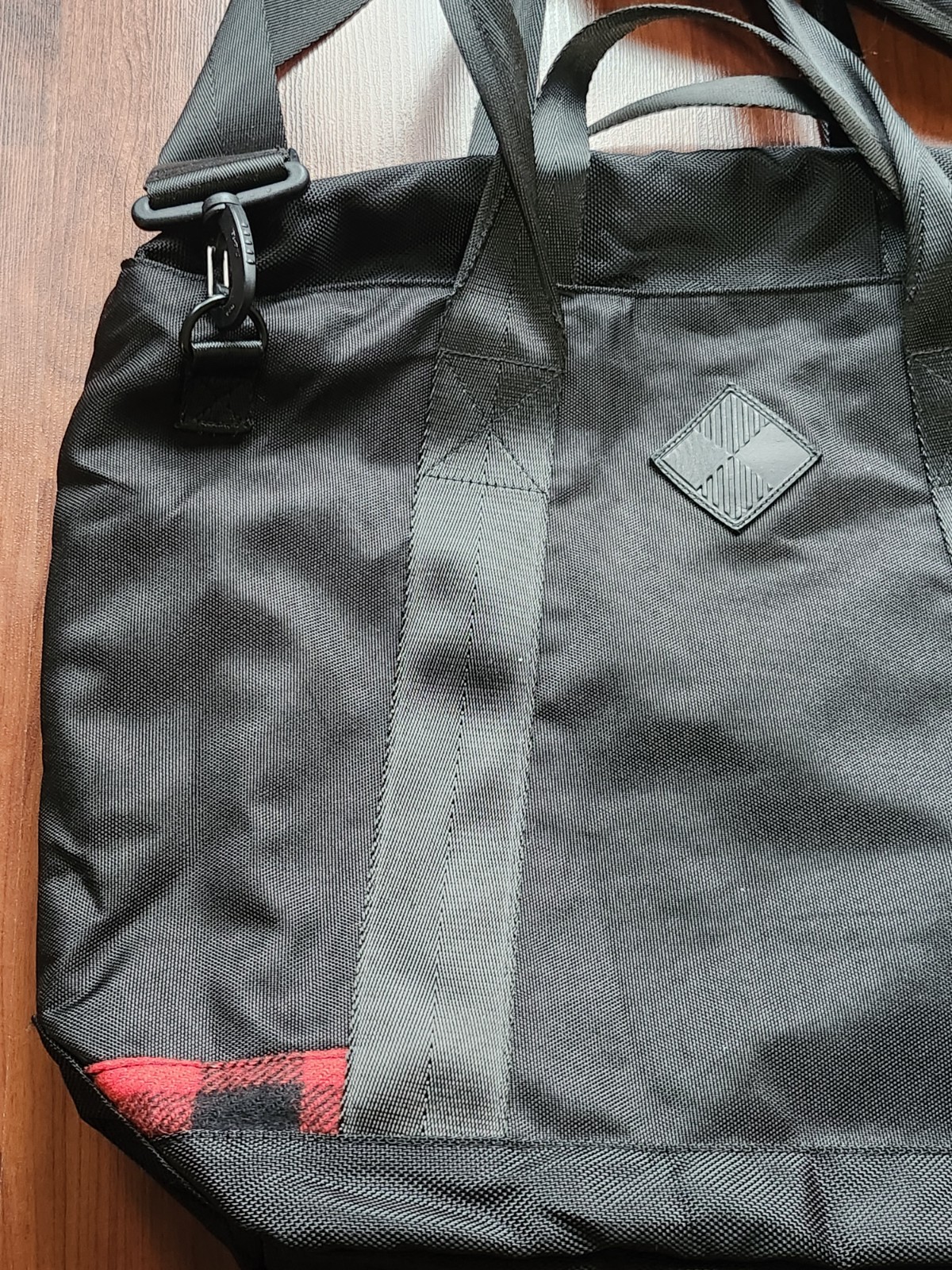 Woolrich x The Hill-Side Briefcase Laptop Tote Bag Black Buffalo Check Strap