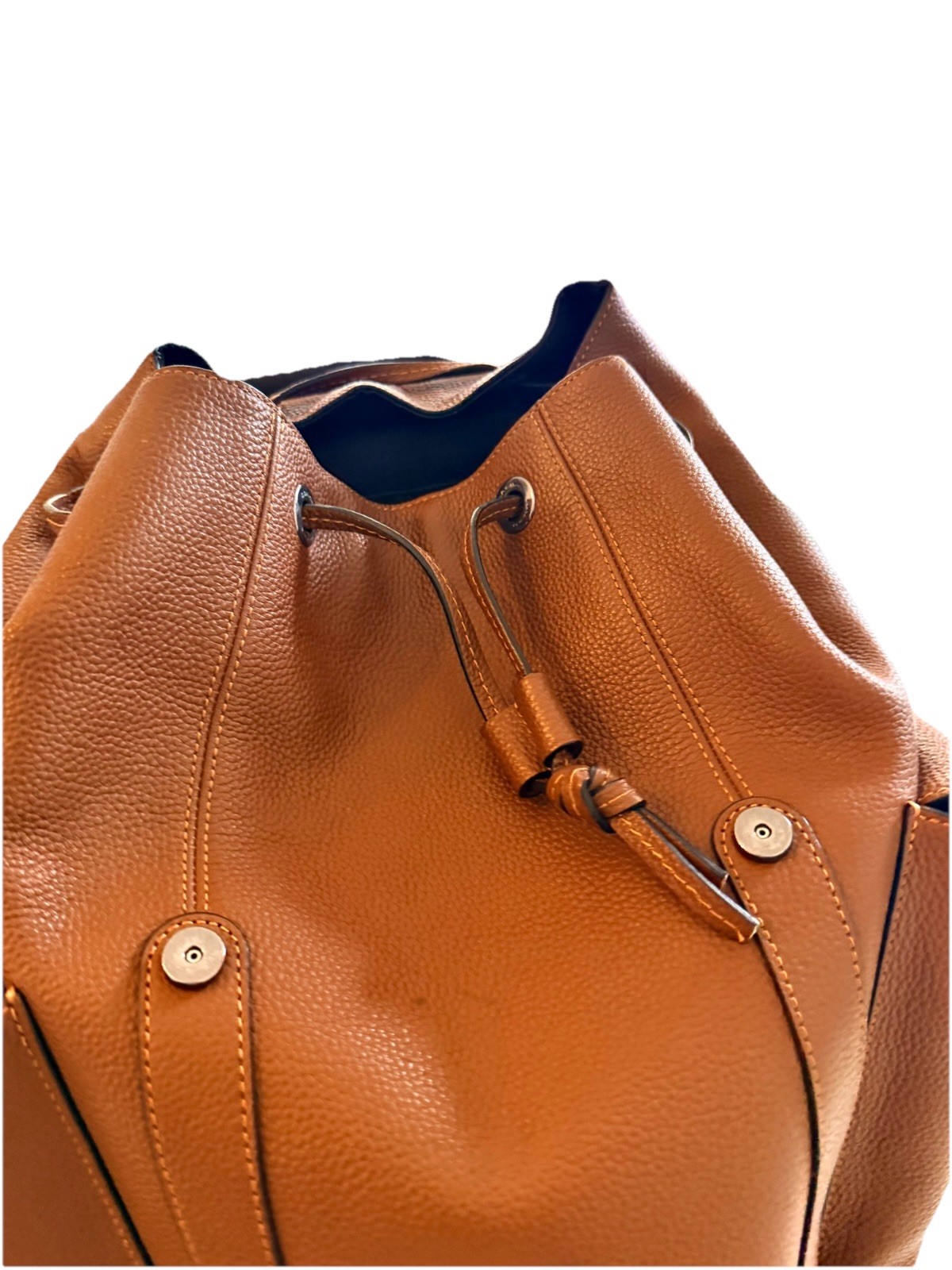 Coach Brown Backpack Drawstring Buckle Outer Pockets Adjustable Strap Classic