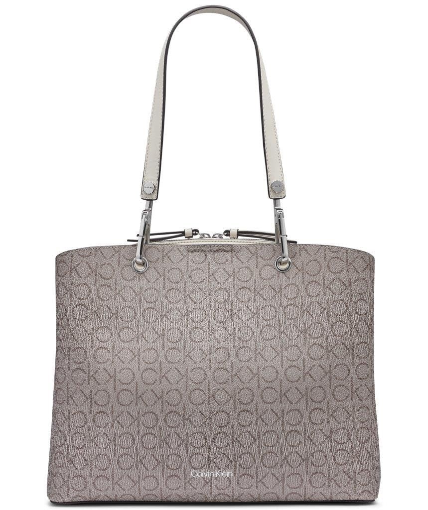Calvin Klein Garnet Triple Compartment One Size, Almond/Taupe/Cherub White
