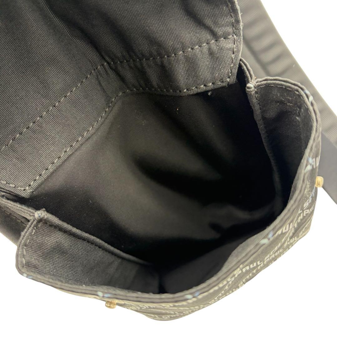 Paul Smith Branded Monogram Backpack Black Leather Nylon 42cm Mens Auth