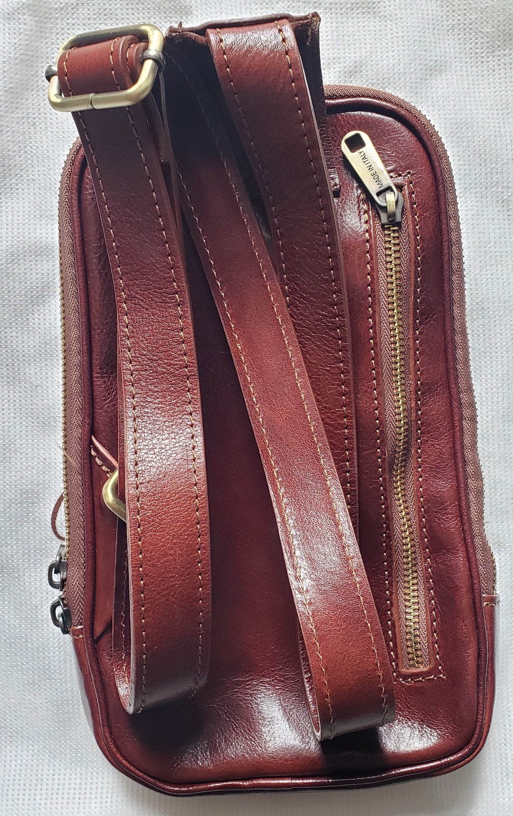 Handmade Vera Pelle Made In Italy Backpack Shoulder Bag Leather Sling