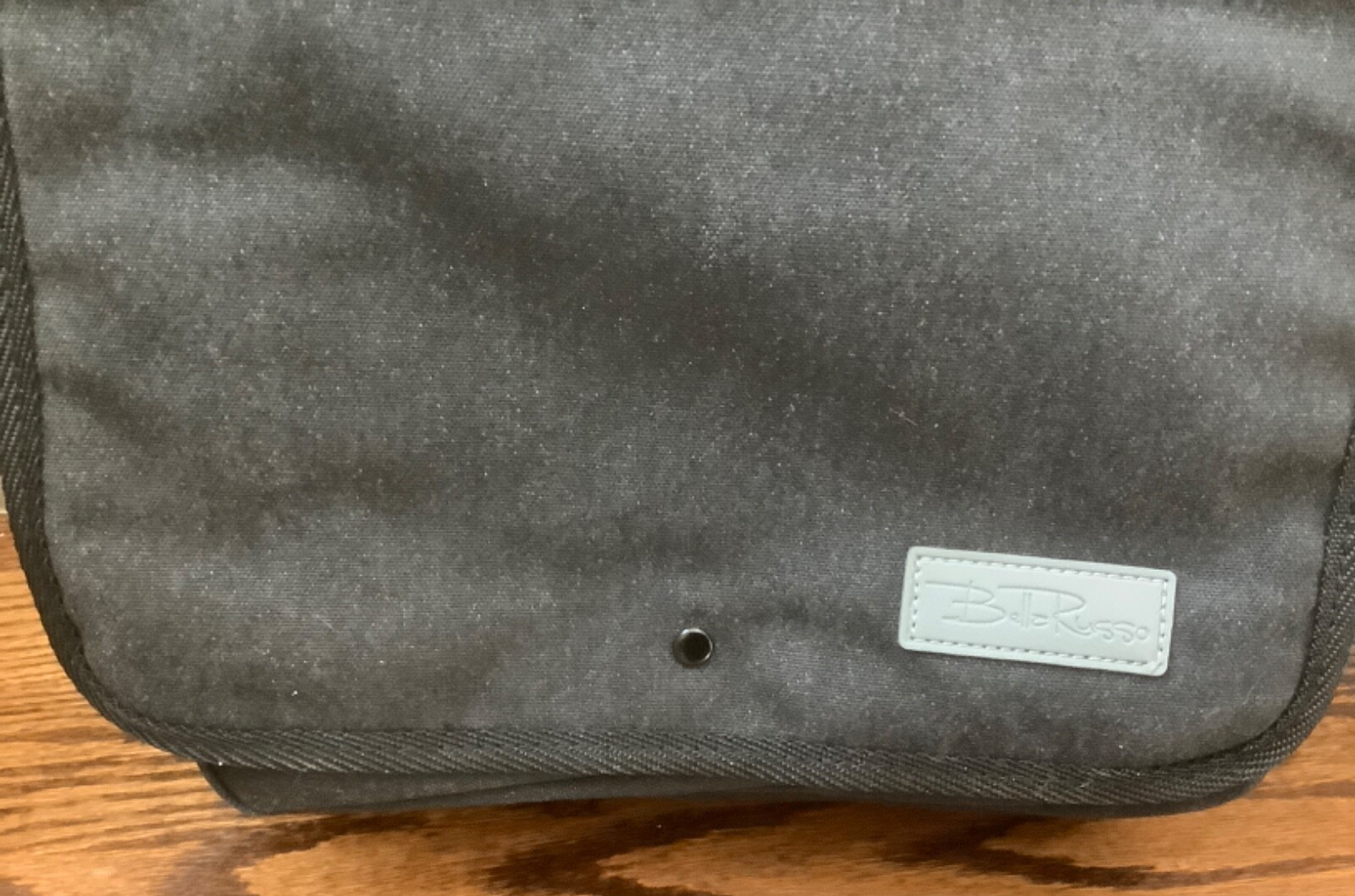 Bella Russo Messenger Travel Bag 14″ Black Canvas (New)