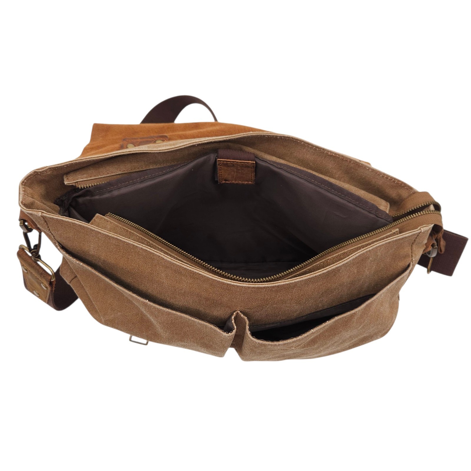 Wilson’s Leather Briefcase Messenger Laptop Carry Bag Brown Travel School Work