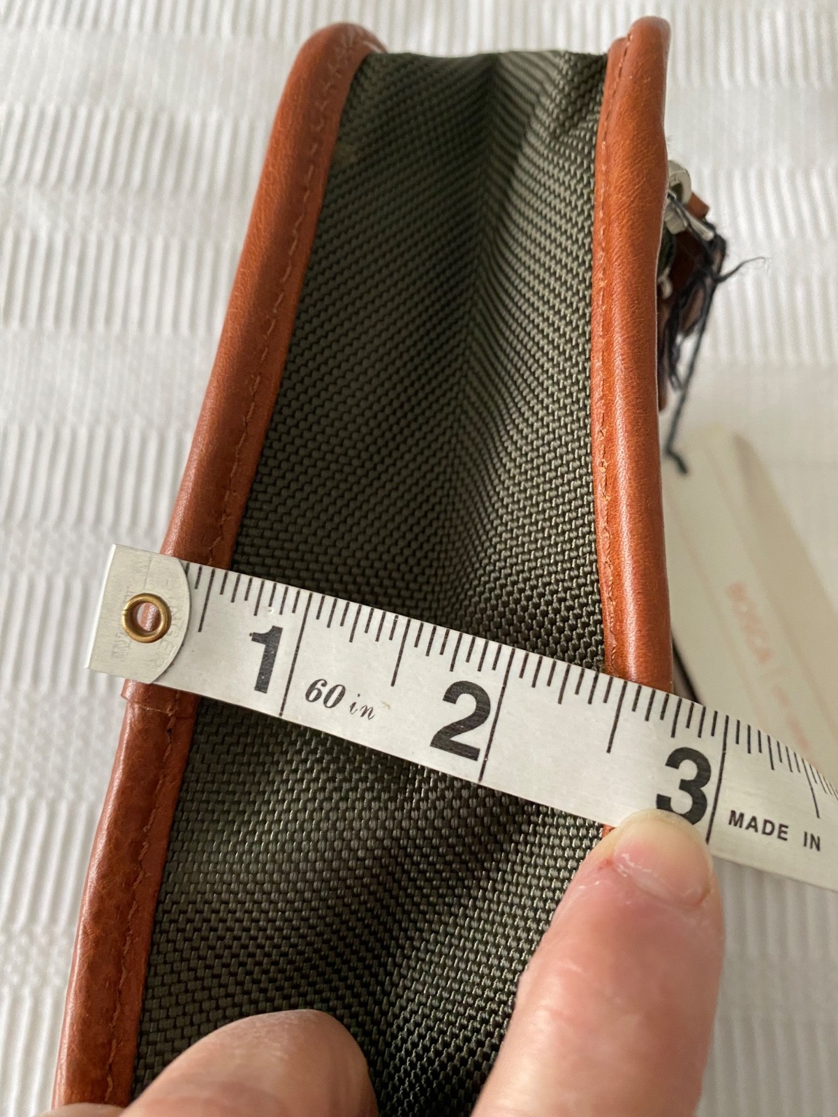 New Bosca Correspondent Small Kit Toiletry Bag Chestnut Leather Olive NWT