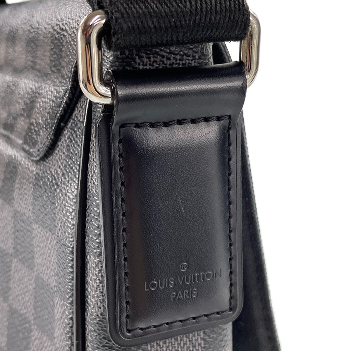 Louis Vuitton Damier Graphite District PM Leather Fabric Black Shoulder bag 1482
