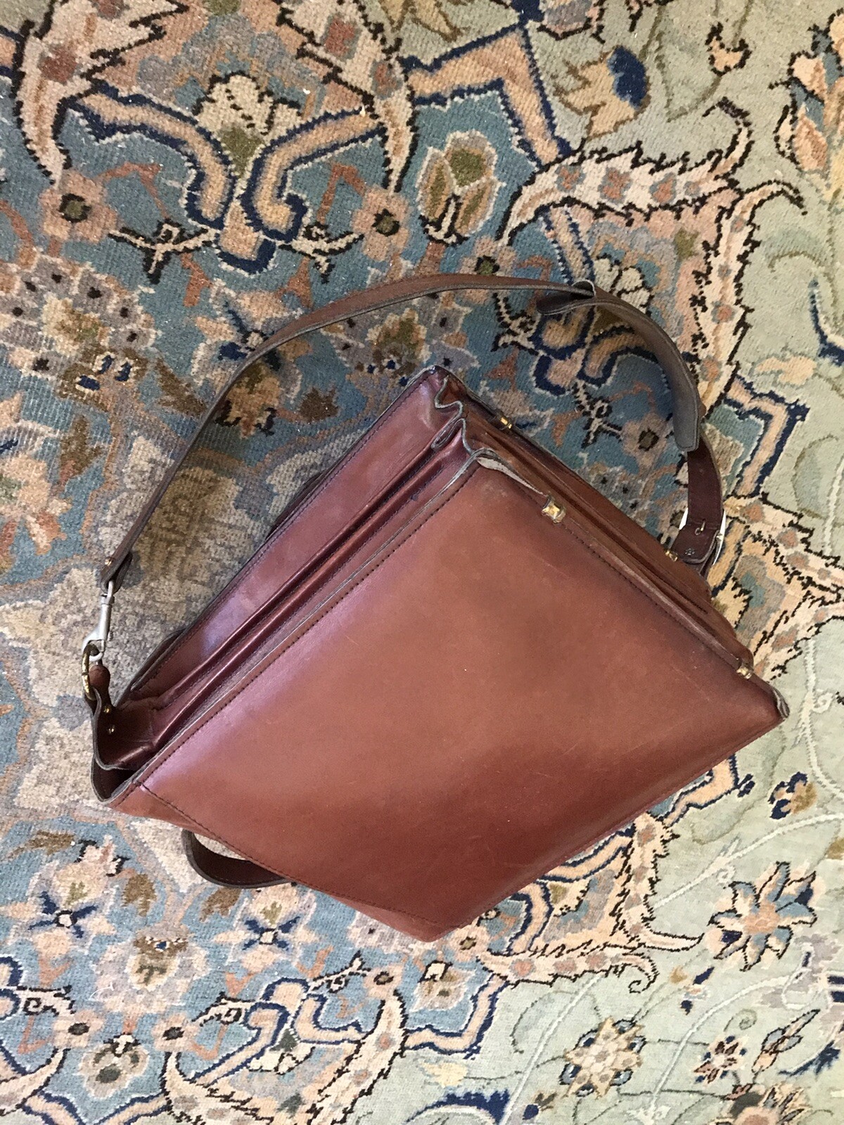 Schlesinger Saddle Leather Briefcase Messenger bag
