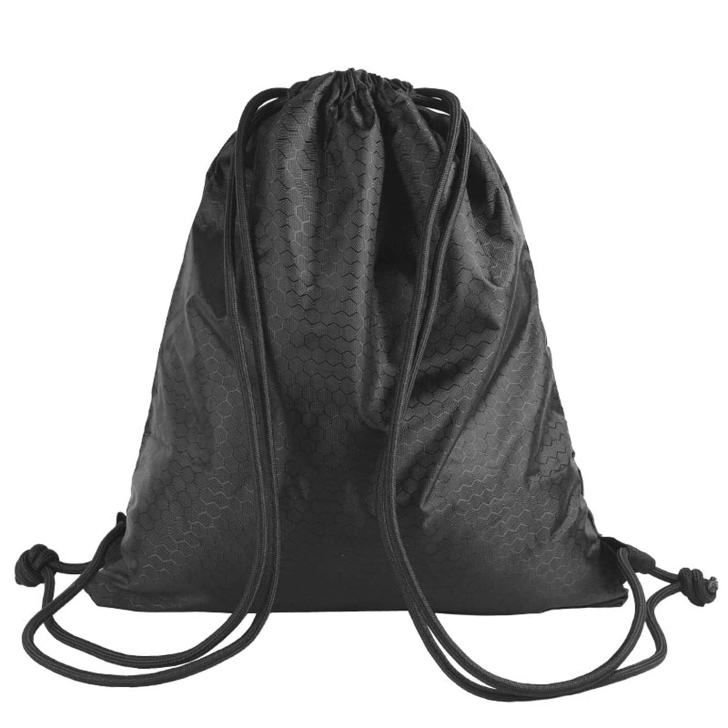 Drawstring Backpack Bag Waterproof Draw String Back Sack Zip Pocket One Size