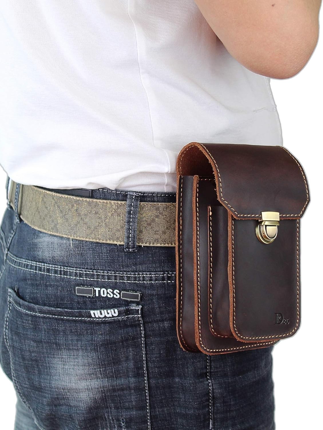Genuine Leather hip bag Thigh Drop Leg Bag Waist fanny Pack for Men and Women…