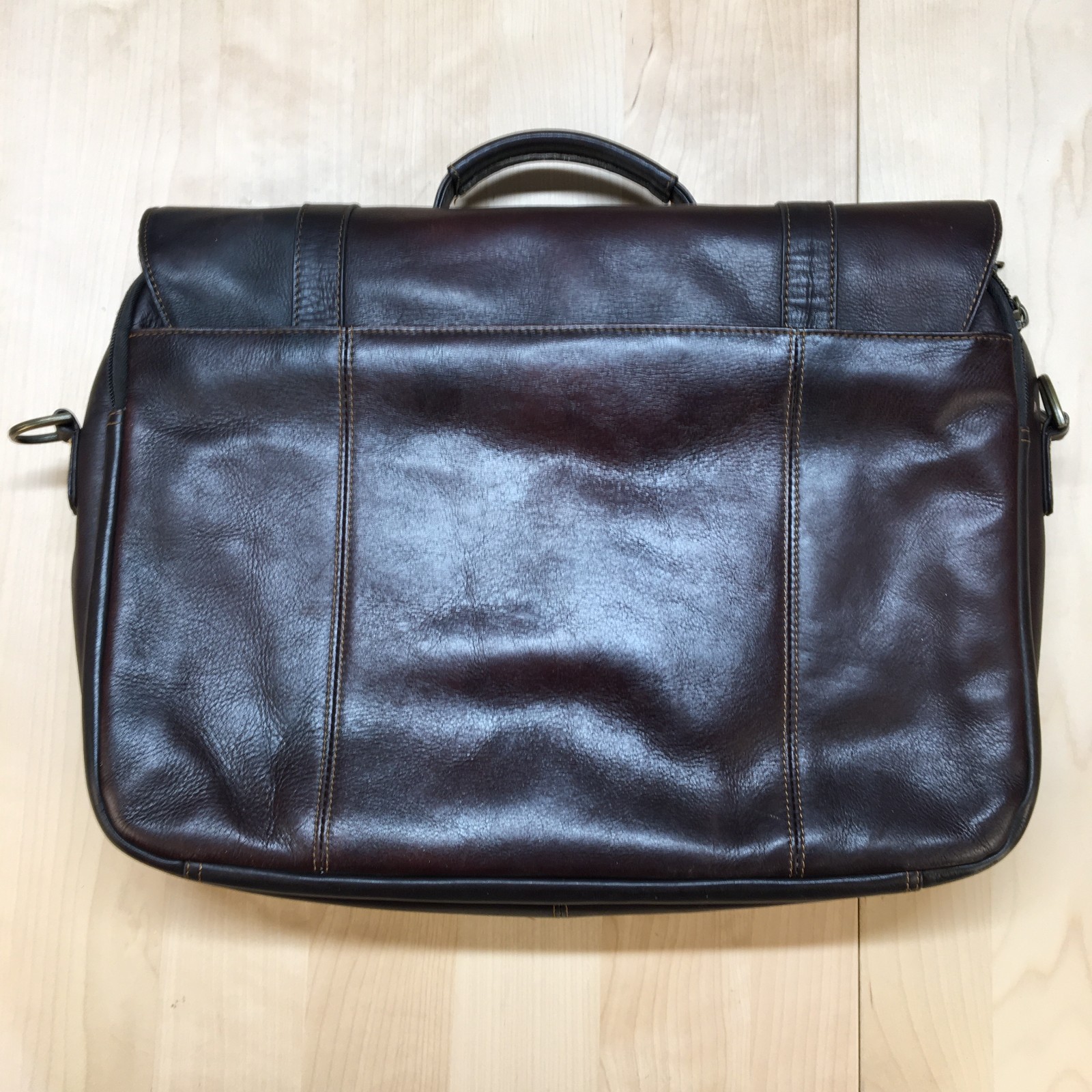 Samsonite Colombian Leather Flap Over Laptop Briefcase Dark Brown Premium 18″