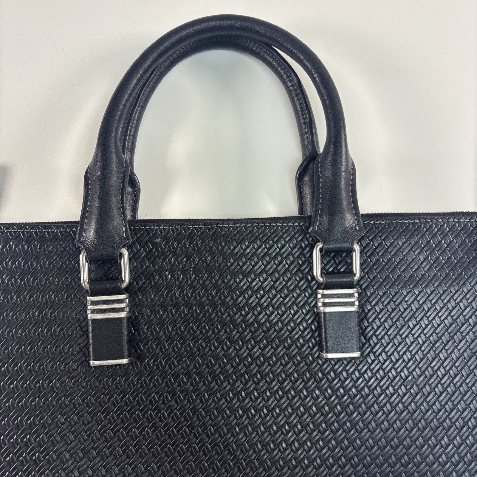 BOSTANTEN Leather Briefcase Laptop Bag , Shoulder Strap , Nickel Hardware