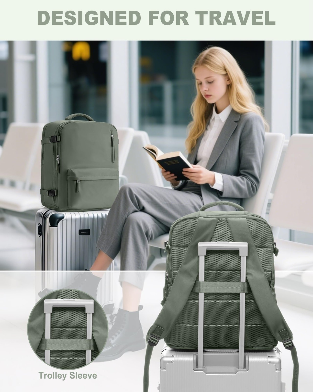 18x14x8 TSA-Approved Personal Item Backpack – Under Seat Carry-On Travel Bag …