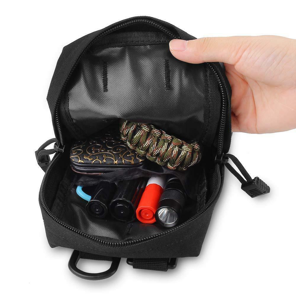 Outdoor Compact Tactical Molle EDC Tool Pouch Utility Accessory Waist Bag Black