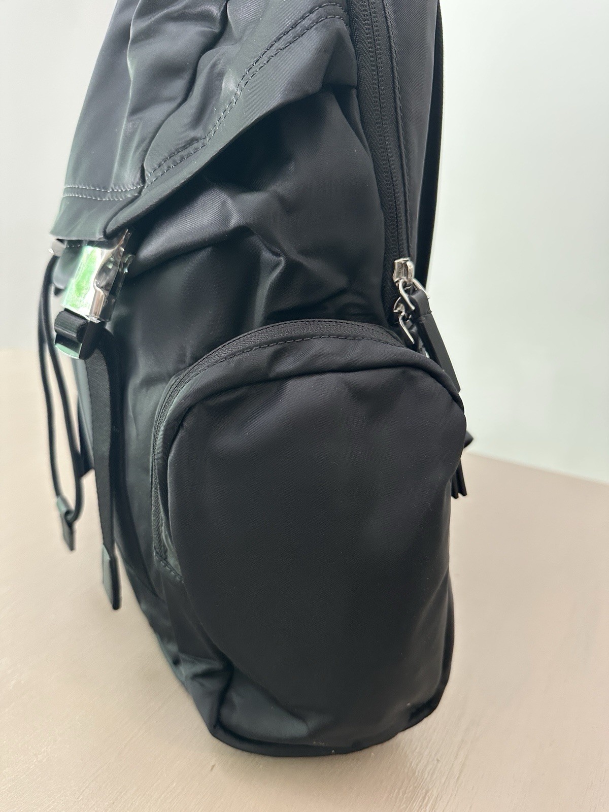 Calvin Klein Black Nylon Flap Backpack Laptop Sleeve Travel School Bag NWT