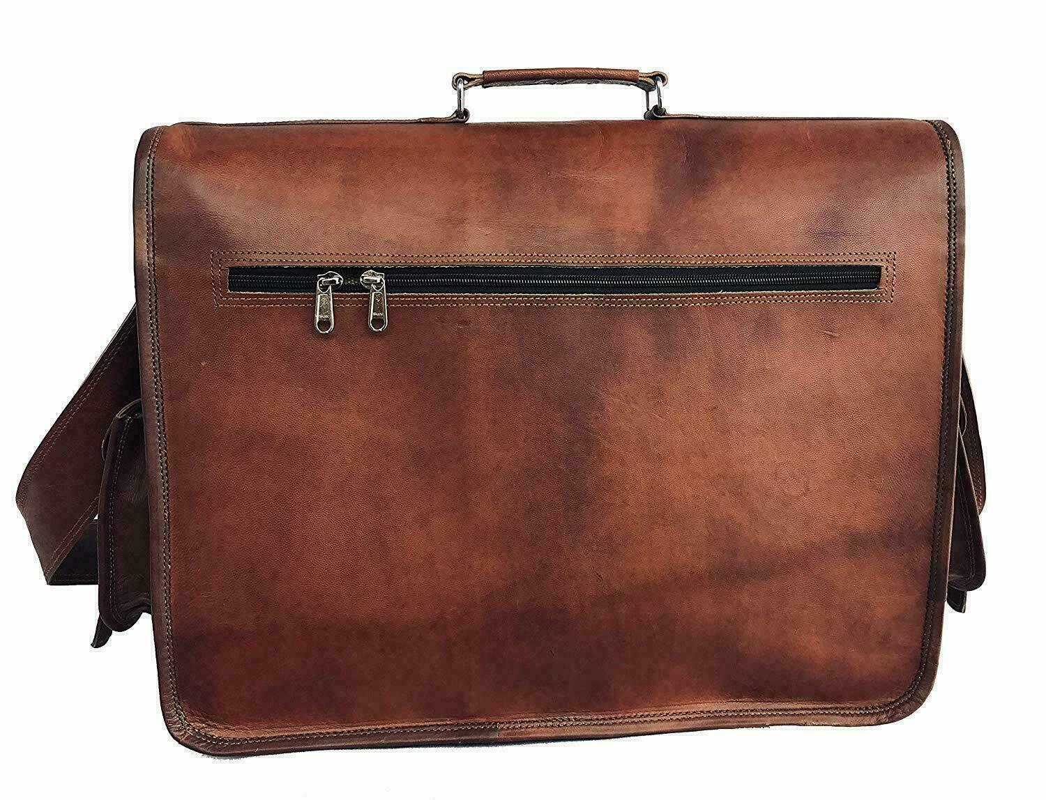 Handmade Premium Leather Briefcase Laptop Bag Messenger by leather bag seller