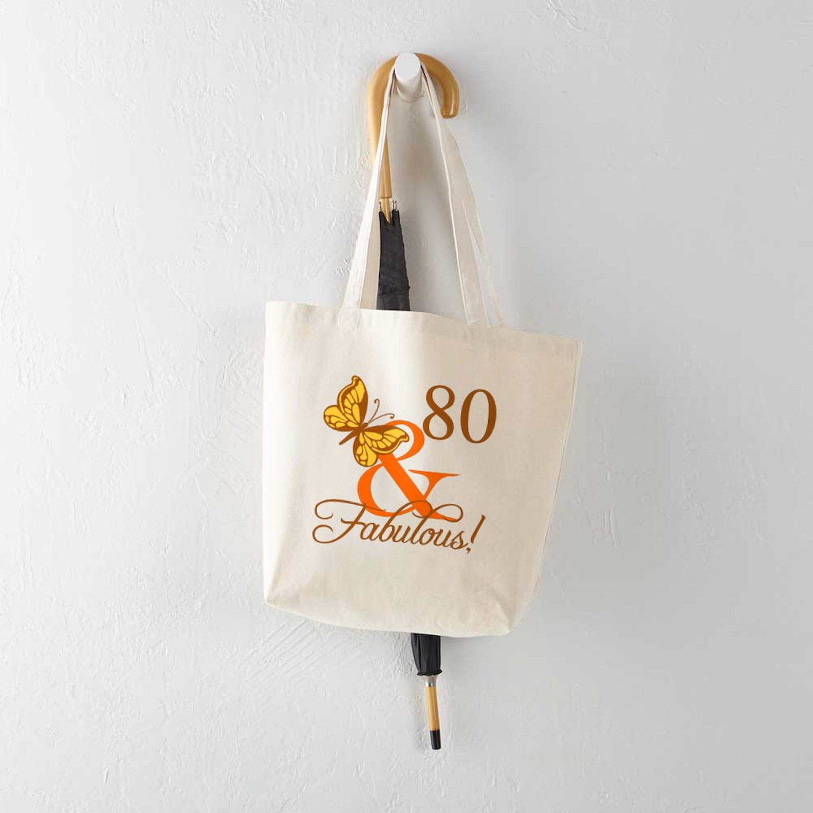CafePress 80Th Birthday Butterfly Tote Bag (1419992412)