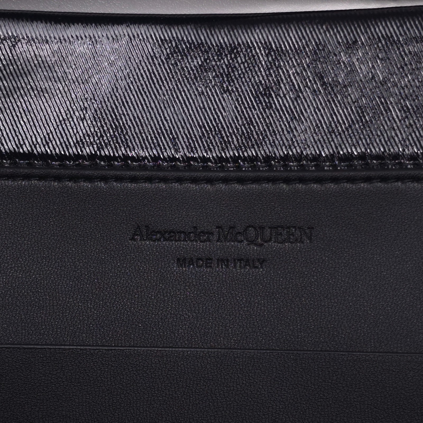 Alexander McQueen Black Faux Leather Shopper Tote Bag Mens Authentic Italy