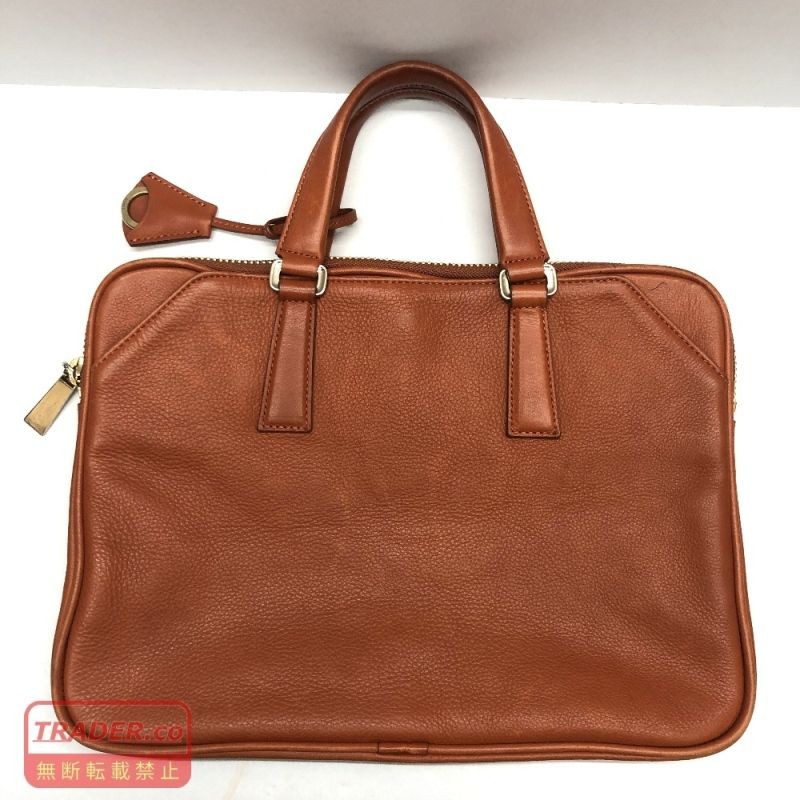Aniary Brown Leather Briefcase Business Bag 37cm Japan