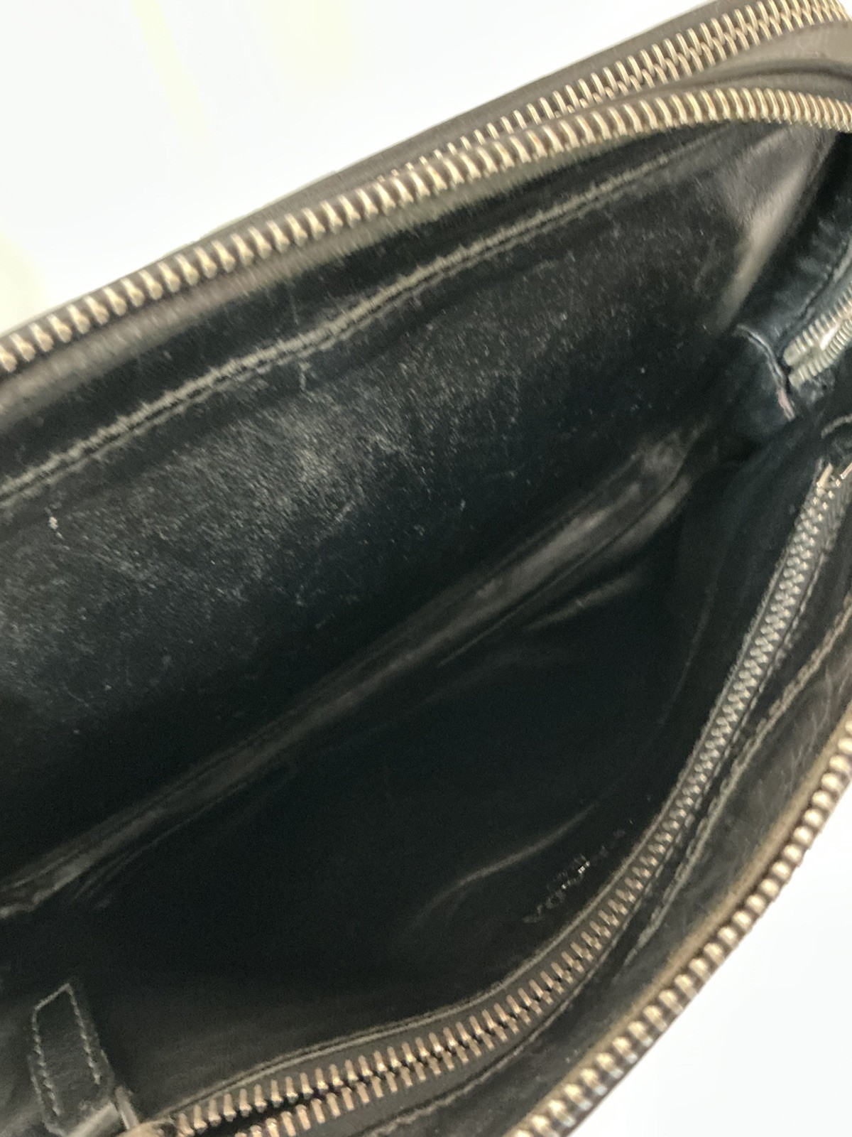 Preloved PRADA Portfolio Business Satchel Silver Hardware Saffiano Leather w COA