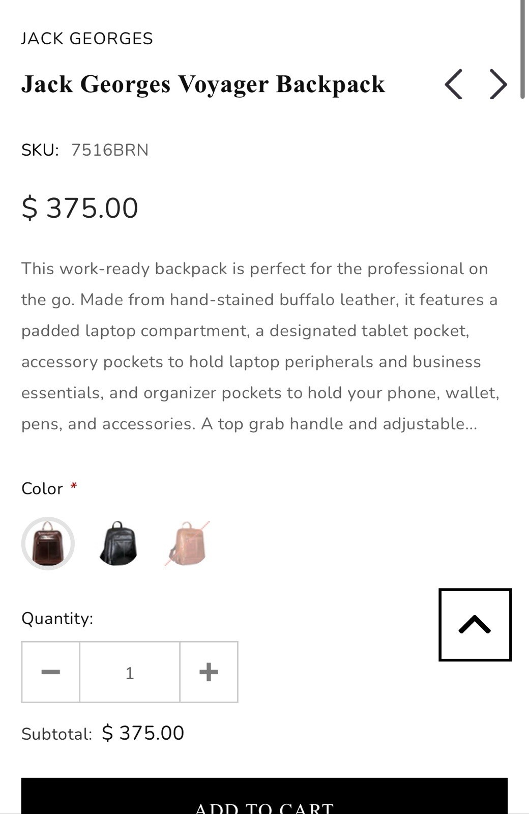 Jack Georges Voyager Collection Backpack Convertible Straps Laptop Carry-on Bag