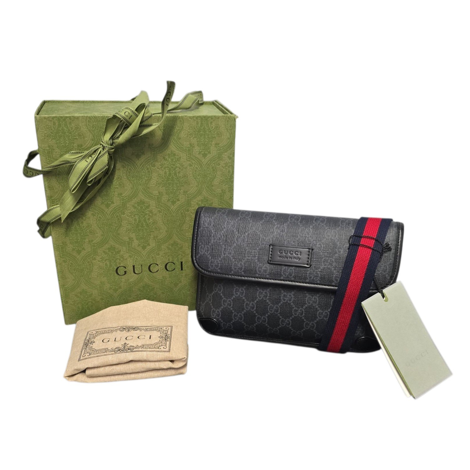 Gucci GG Monogram Web Slim Belt Bag