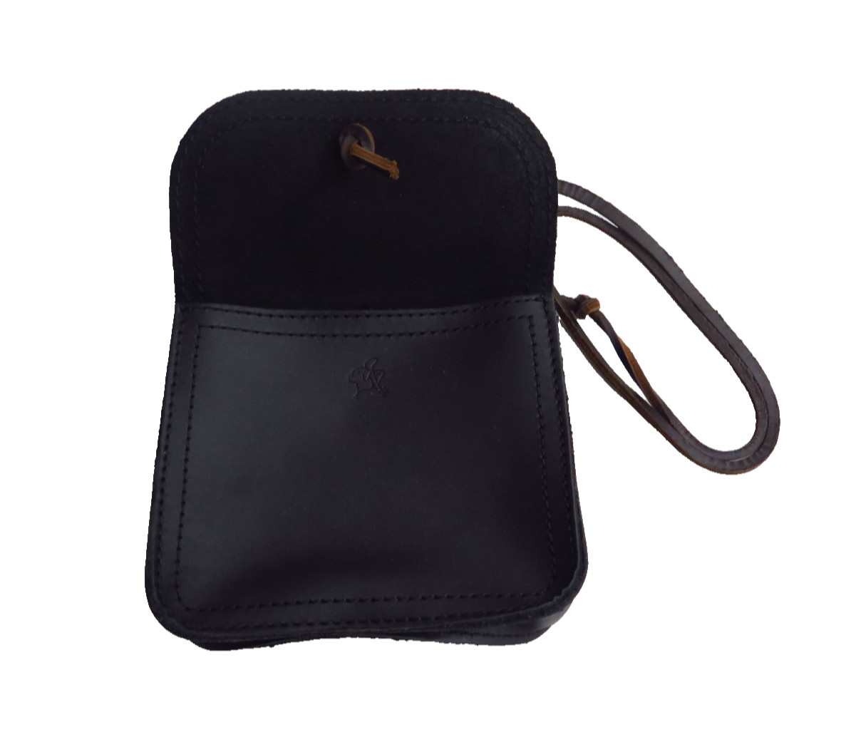 Saddleback Leather 6.5″x5.5″x1.5″ CLASSIC CABLE BAG Black with Dark Brown Strap
