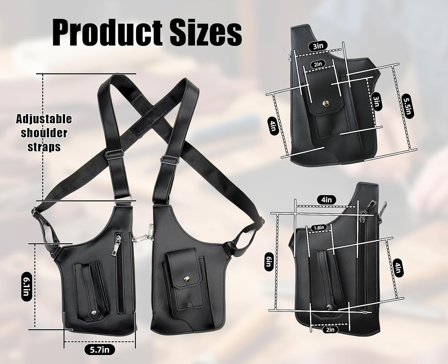 Underarm Anti-Theft Bag, Hidden Shoulder Holster, Double Storage Pouch, Phone Wa