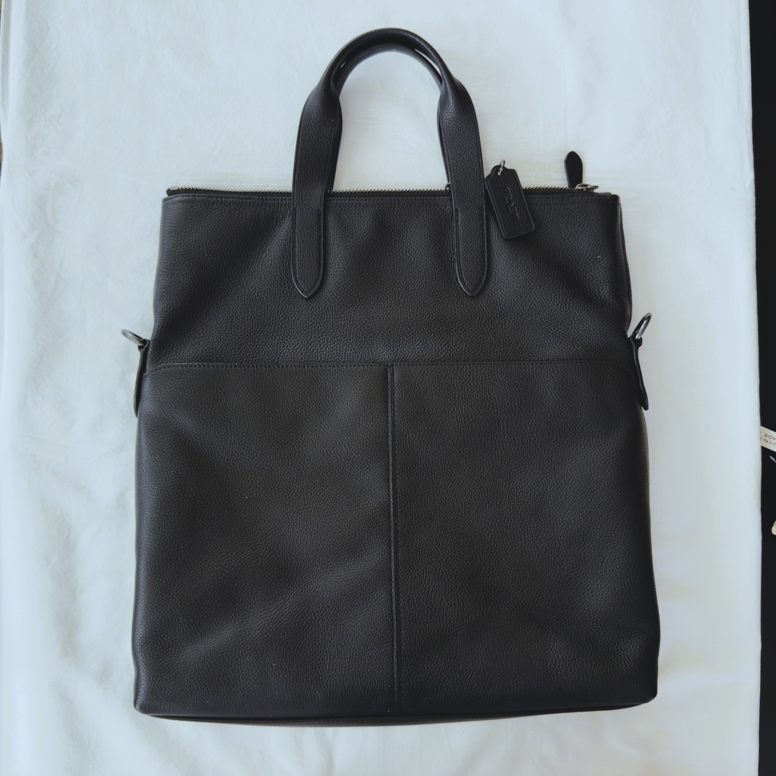 Coach Metropolitan Utility Tote Black 24840 Pebbled Leather *NO Xbody Strap*