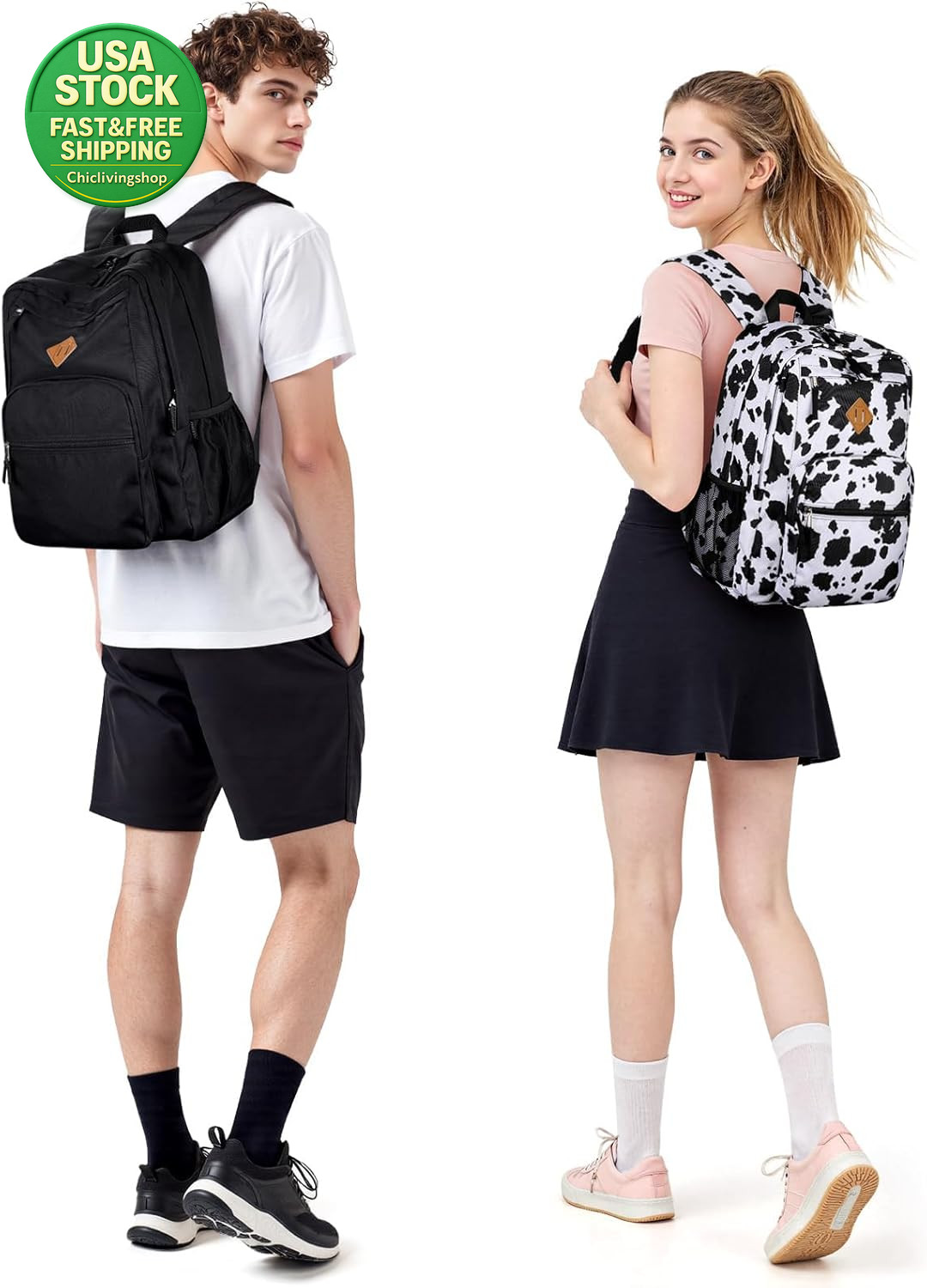 Black Backpack 26L Water Resistant College Travel 16.5 Inch Laptop Bag