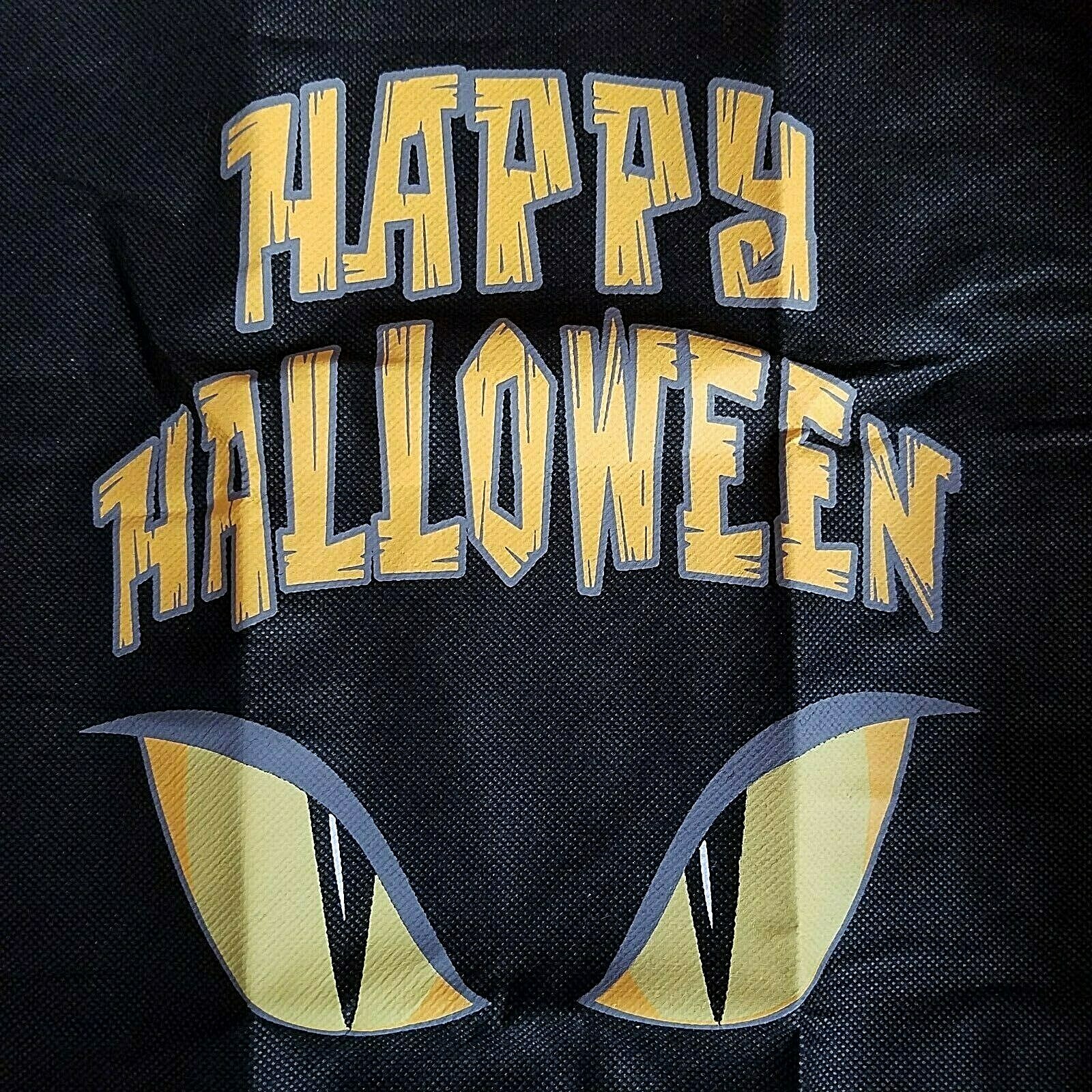 Drawstring Backpack Bag Waterproof Sport School Gym Black Happy Halloween