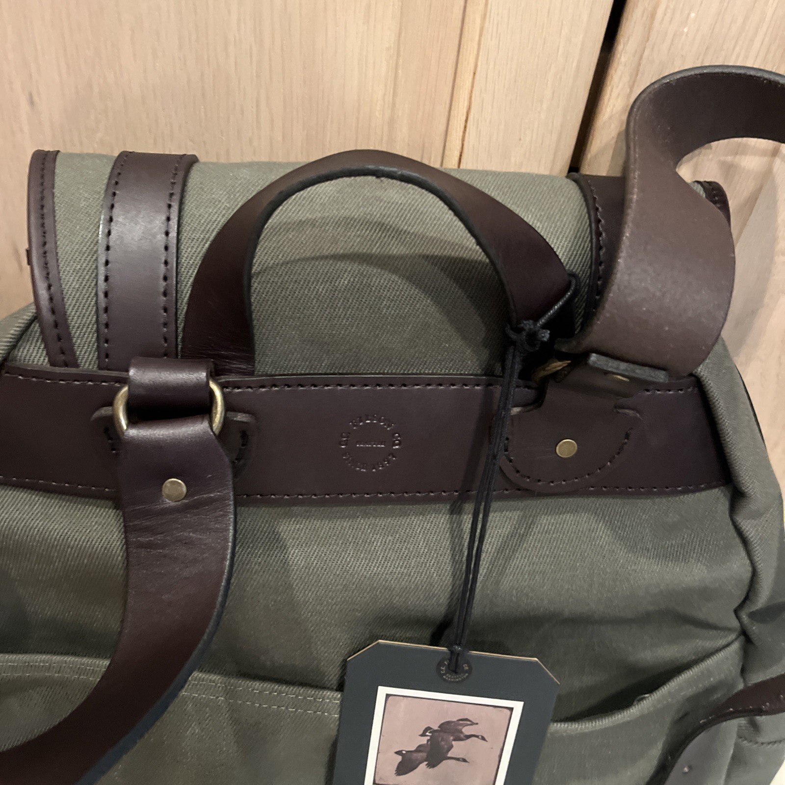 🔥 Filson USA NEW NWT Rugged Twill Large Rucksack 33L Otter Green Bridle Leather