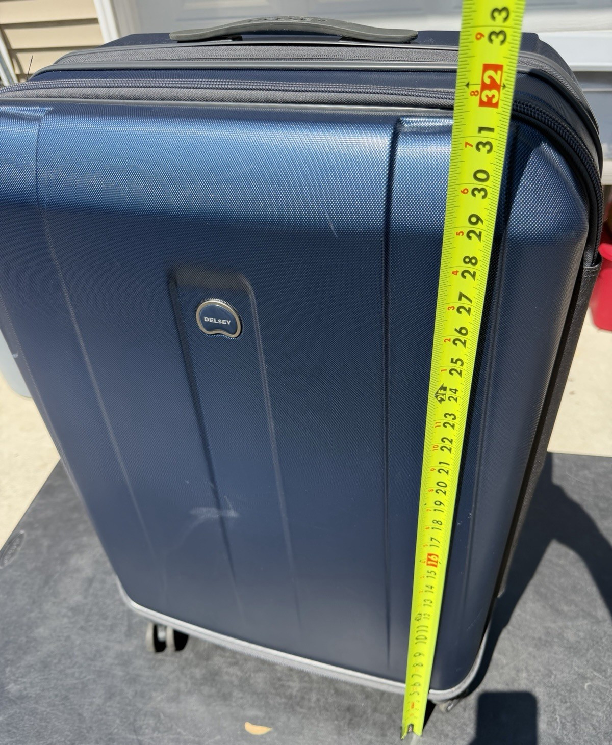DELSEY PARIS Hardside Expandable Luggage BLUE Spinner Wheels 32 Inch W TSA Lock
