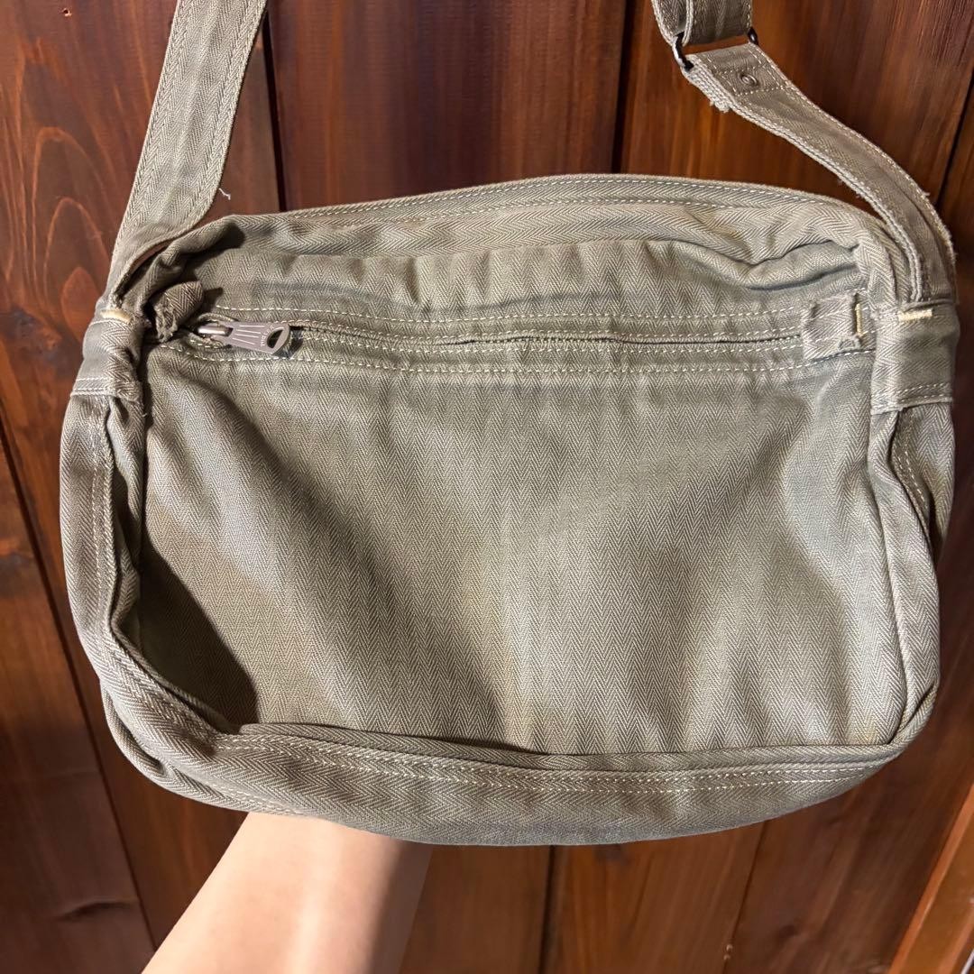 Vintage PORTER Shoulder Bag Herringbone Khaki