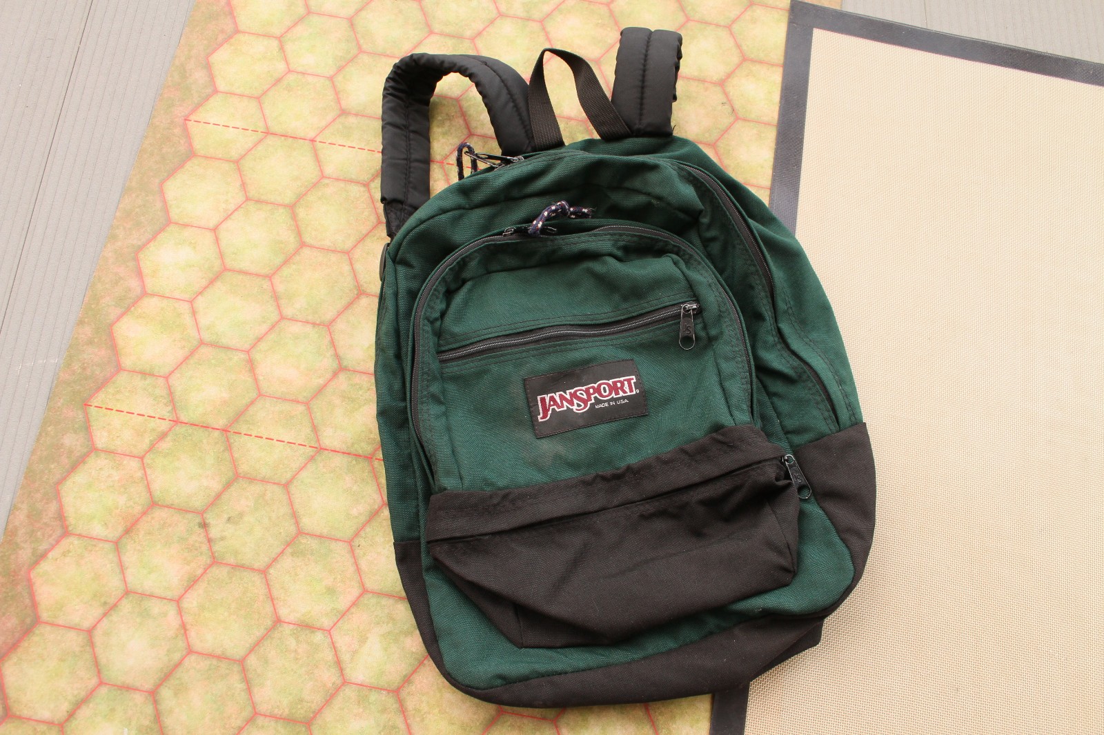 Vintage Jansport Green Backpack -made in USA -Retro Y2K 90s