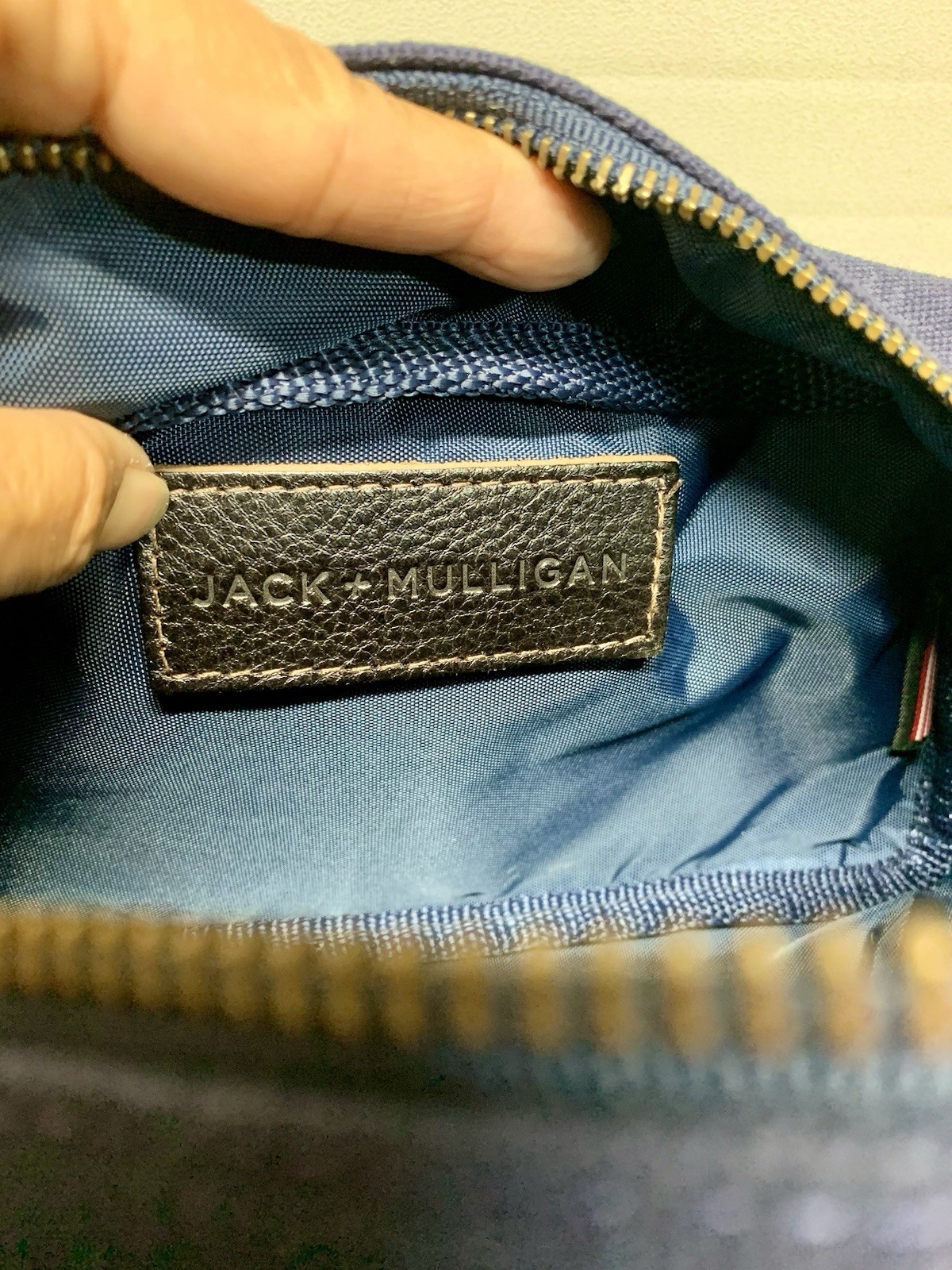 Jack + Mulligan Canvas/LeatherTrm Navy Dopp Bag Toiletry Mens~VERY GOOD CONDITN!