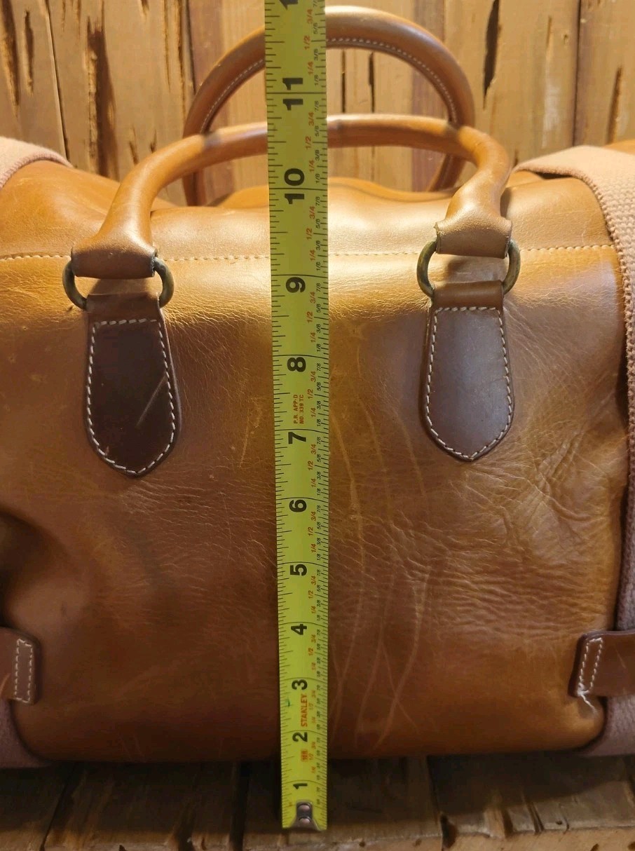 Vtg Express French Country Full Grain Leather Duffle Tack Bag Distressed Look