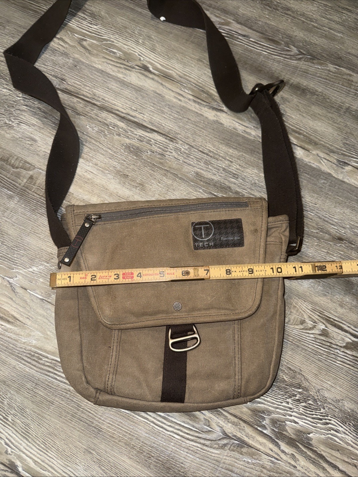 Tumi T-Tech Essential Gear Brown Waxed Cavas Crossbody used GC