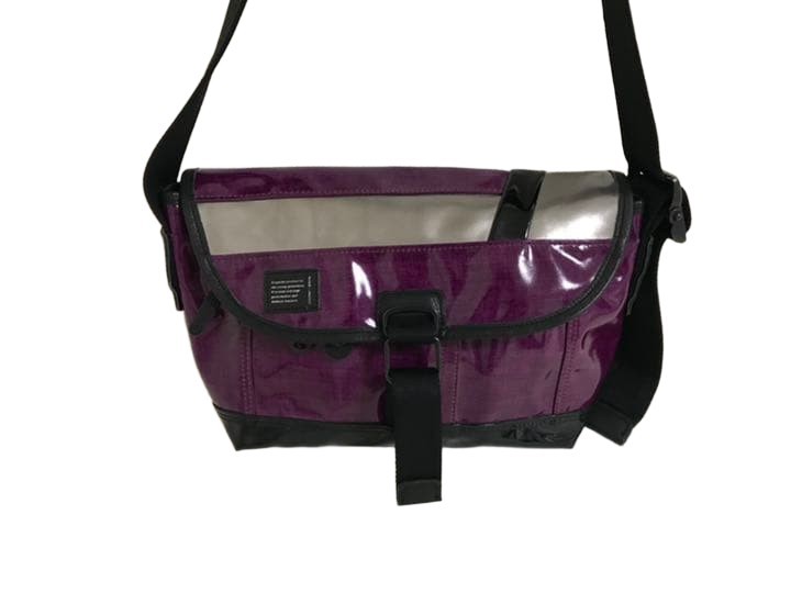 Masterpiece Nylon Shoulder Messenger Bag Purple Unisex 9.84×7.87×5.51 inches