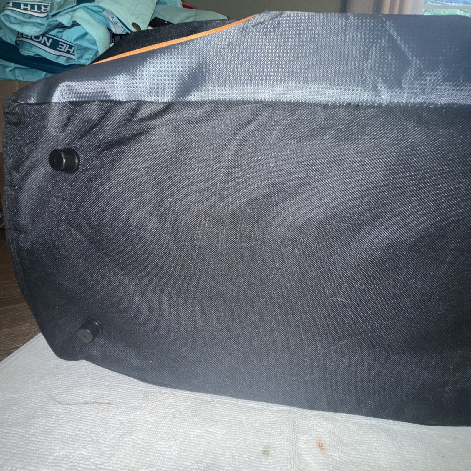 HARLEY DAVIDSON Duffel Bag Black Gray Orange Bar Shield Travel Gym Bag 19×9